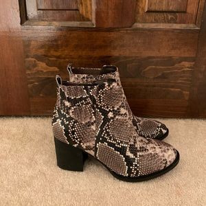 Blondo waterproof snakeskin ankle boots
